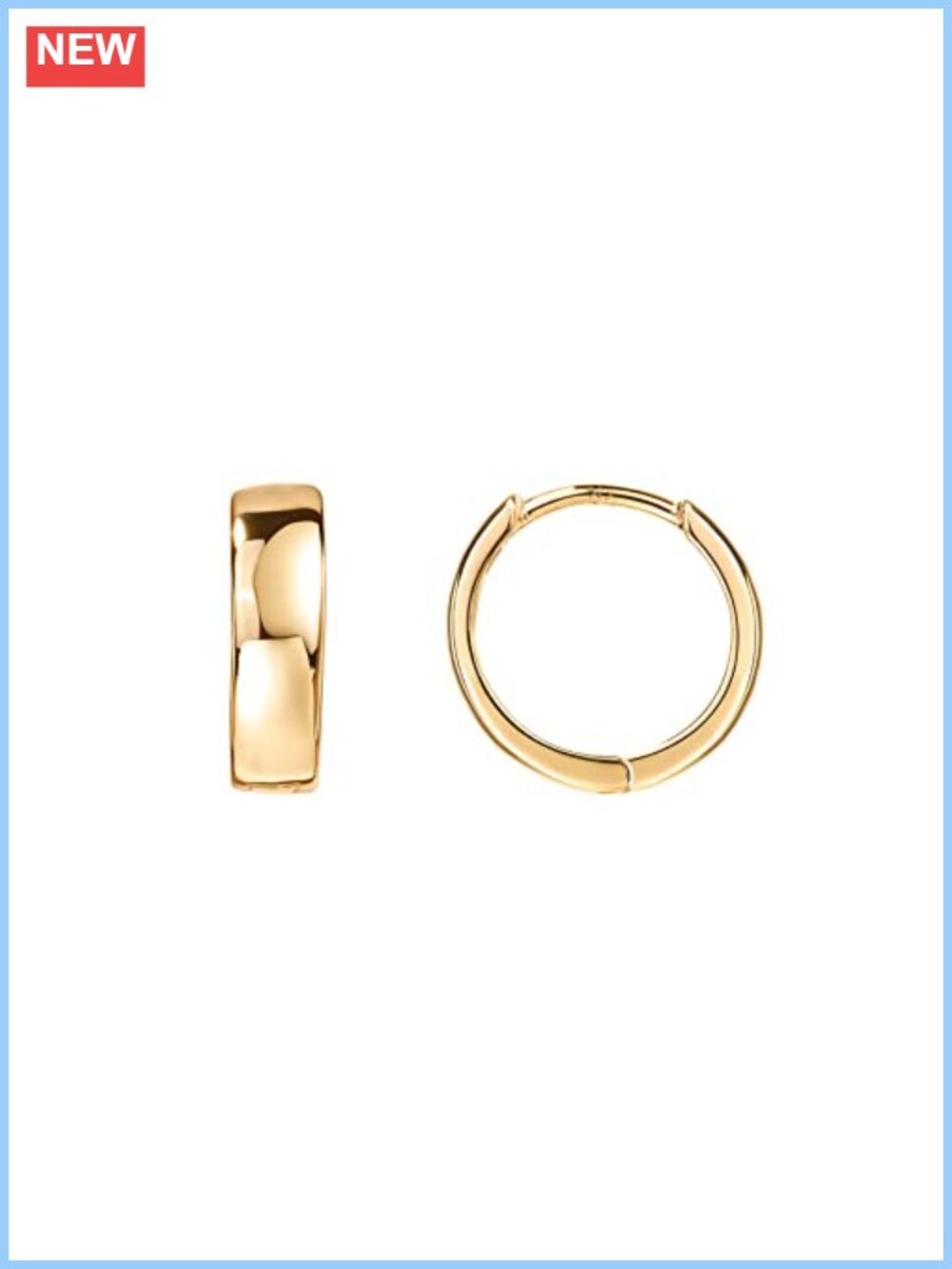 14K Gold Plated 925 Sterling Silver Post Huggie Hoop Earrings Small